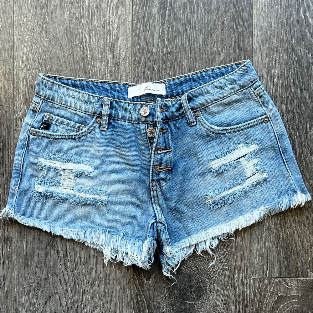 KanCan Light Blue Distressed Jean Shorts